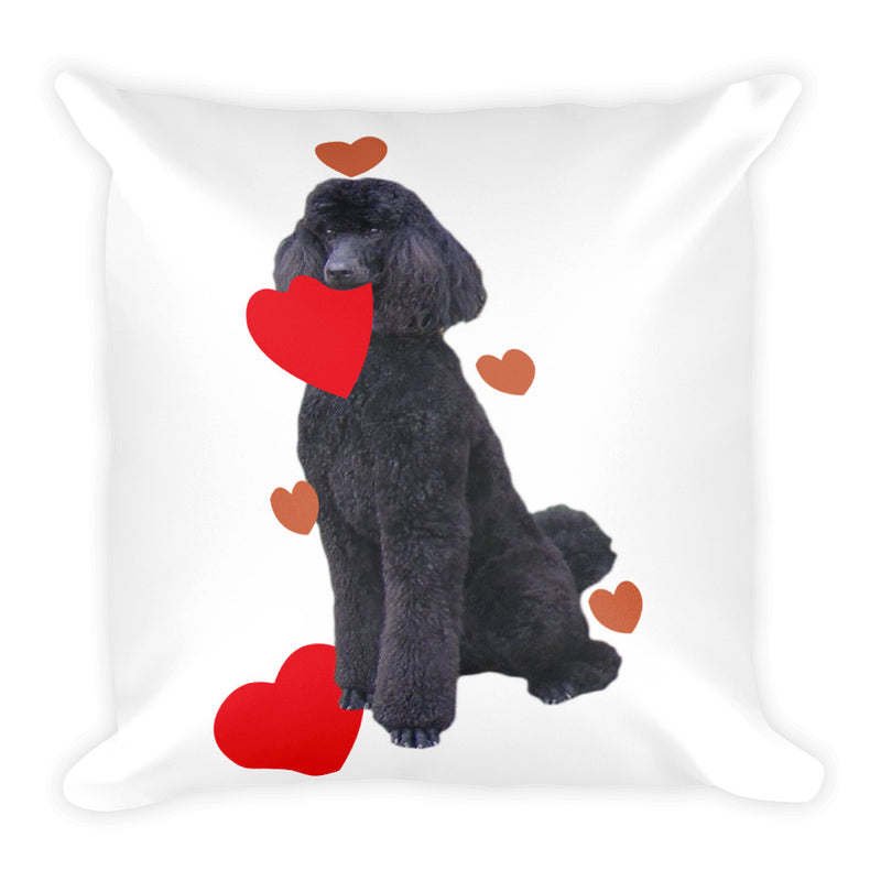 Heart Poodle Square Pillow